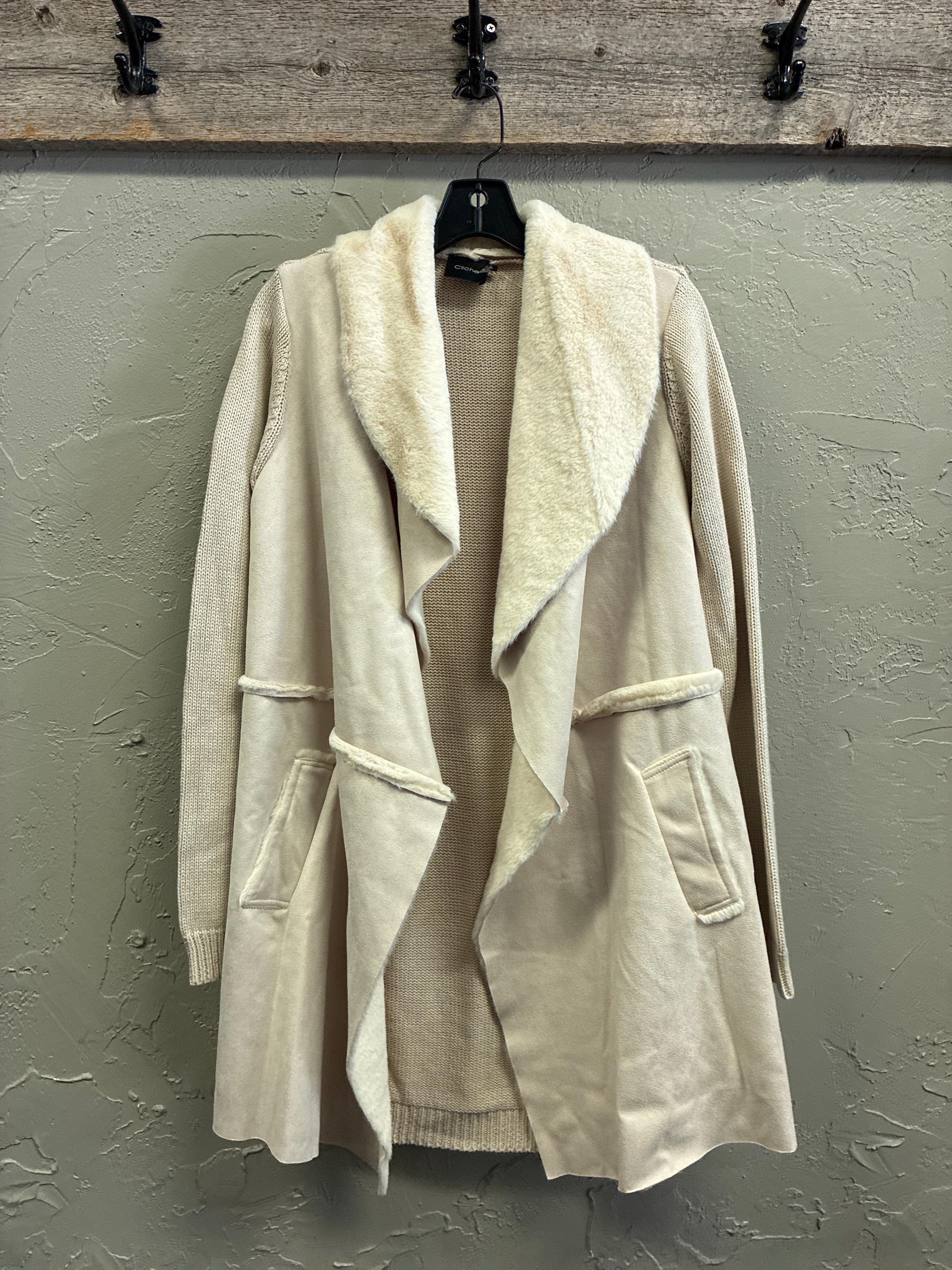 NWOT Cliche Faux Suede Open Cardi Coat