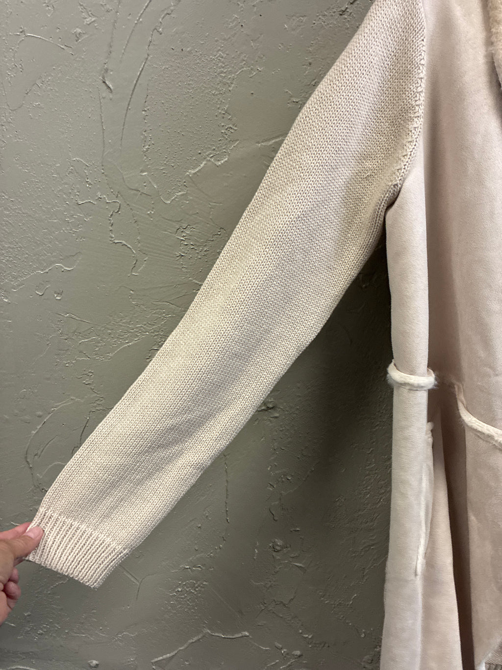 NWOT Cliche Faux Suede Open Cardi Coat