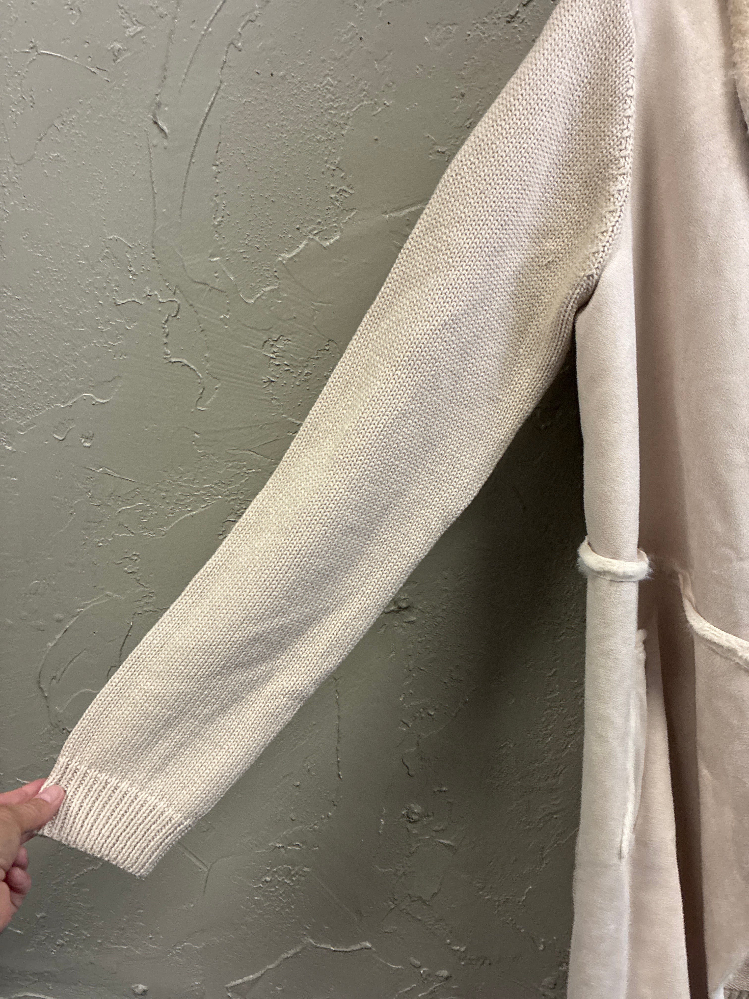 NWOT Cliche Faux Suede Open Cardi Coat