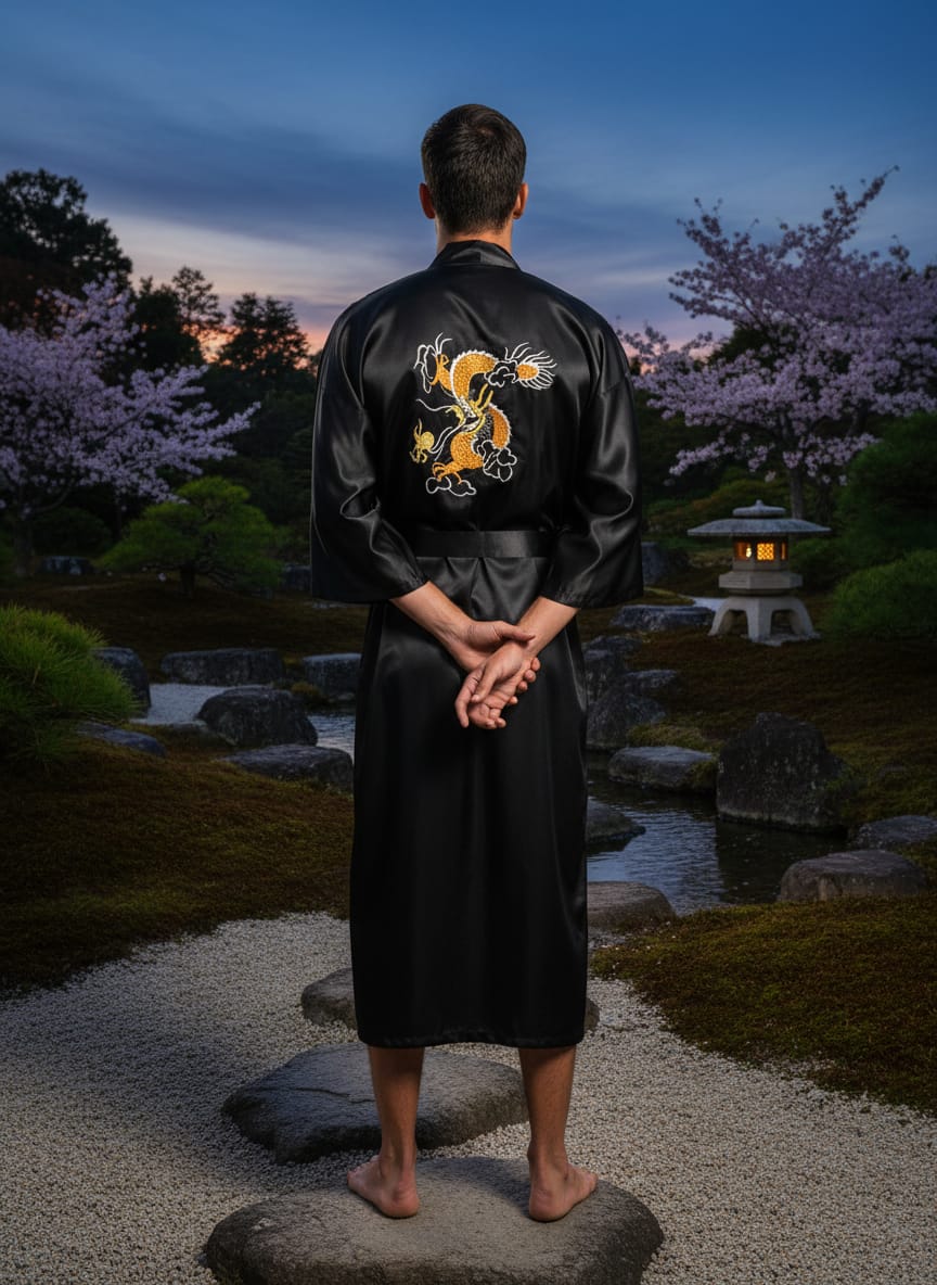 Vtg Stephens Collection Dragon Kimono Robe