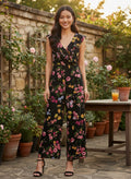 Lulus Black Floral Jumpsuit (org$79)