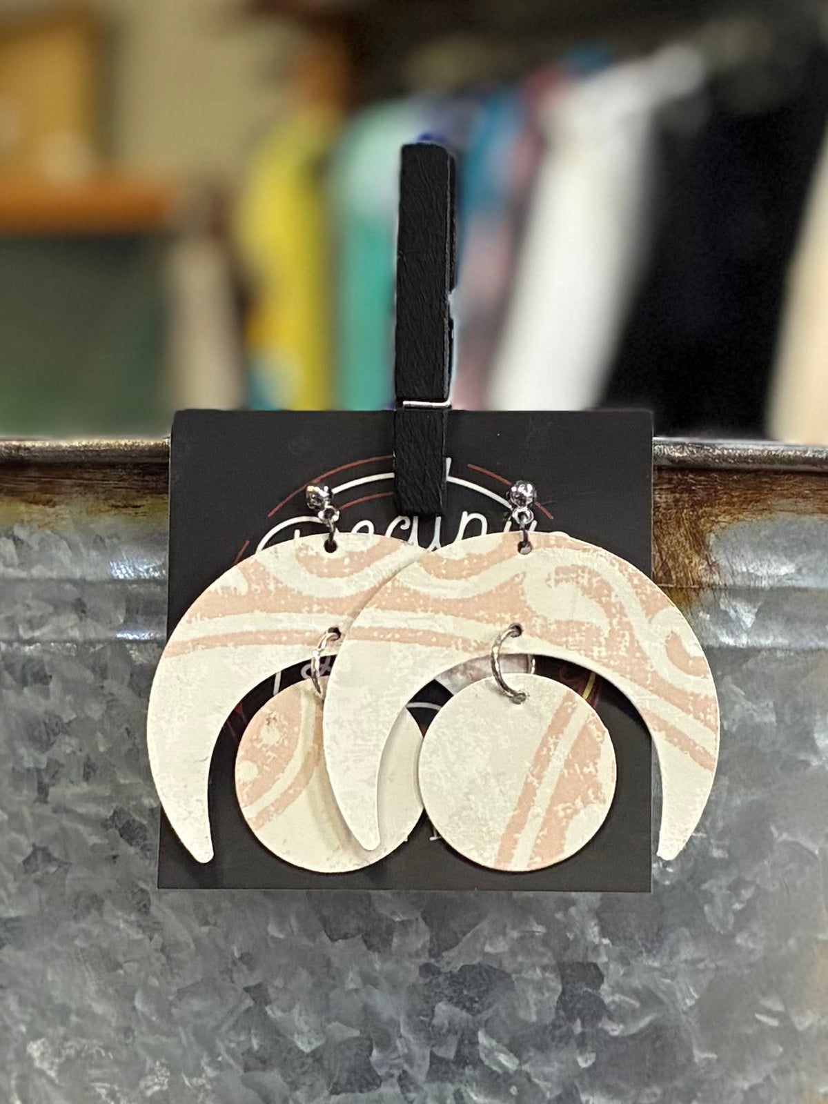 Wallflower Drop Moon Earrings