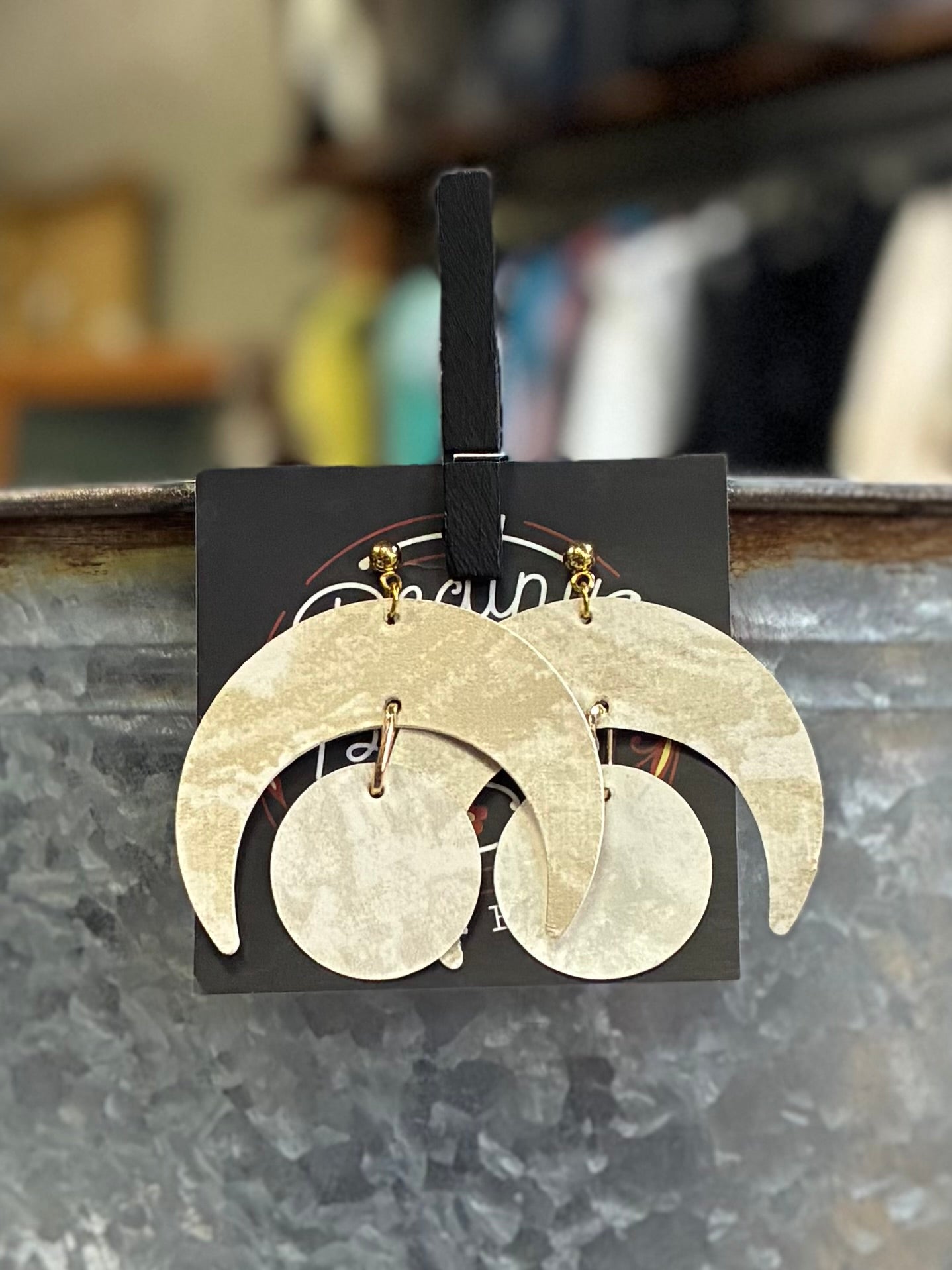 Wallflower Drop Moon Earrings