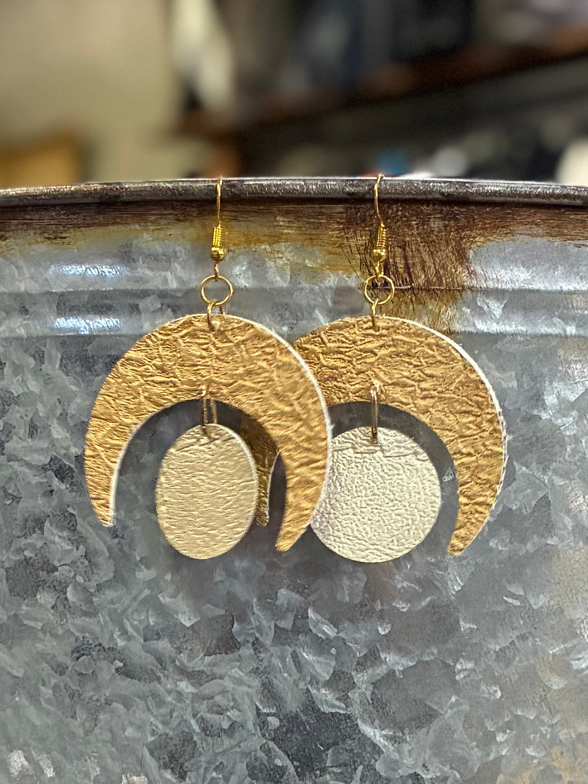 Wallflower Drop Moon Earrings