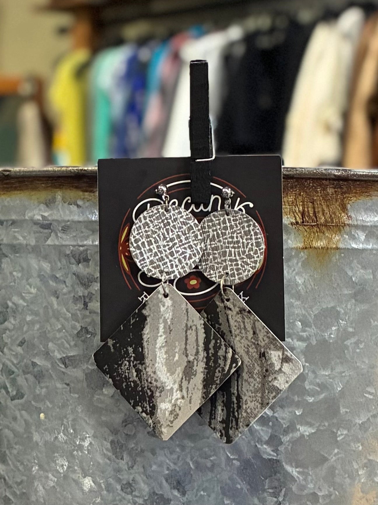 Geometric Tiered Drop Earrings