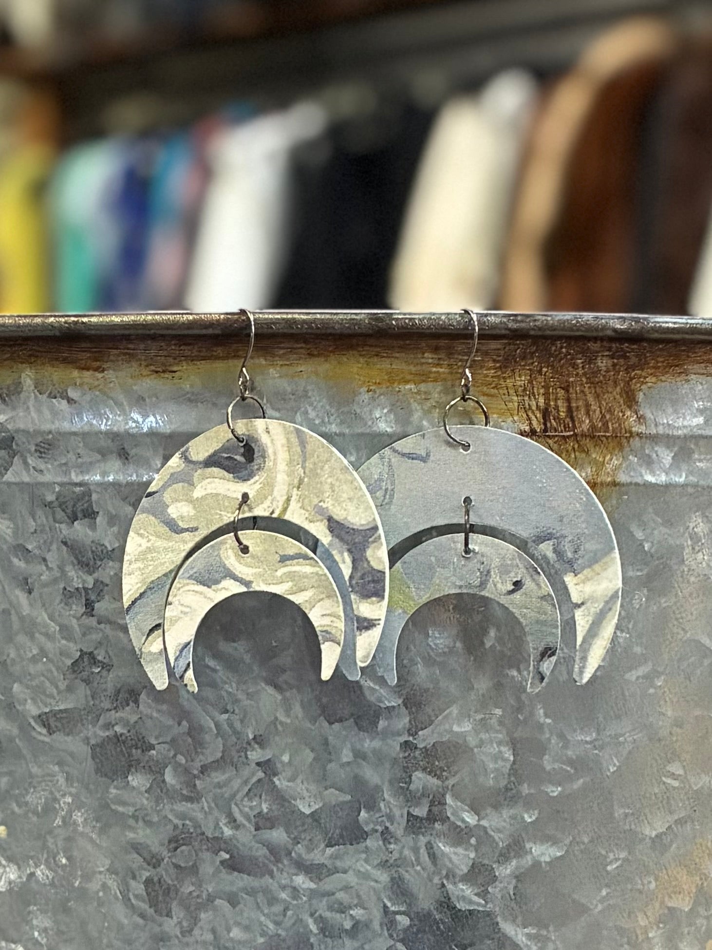 Wallflower Drop Moon Earrings