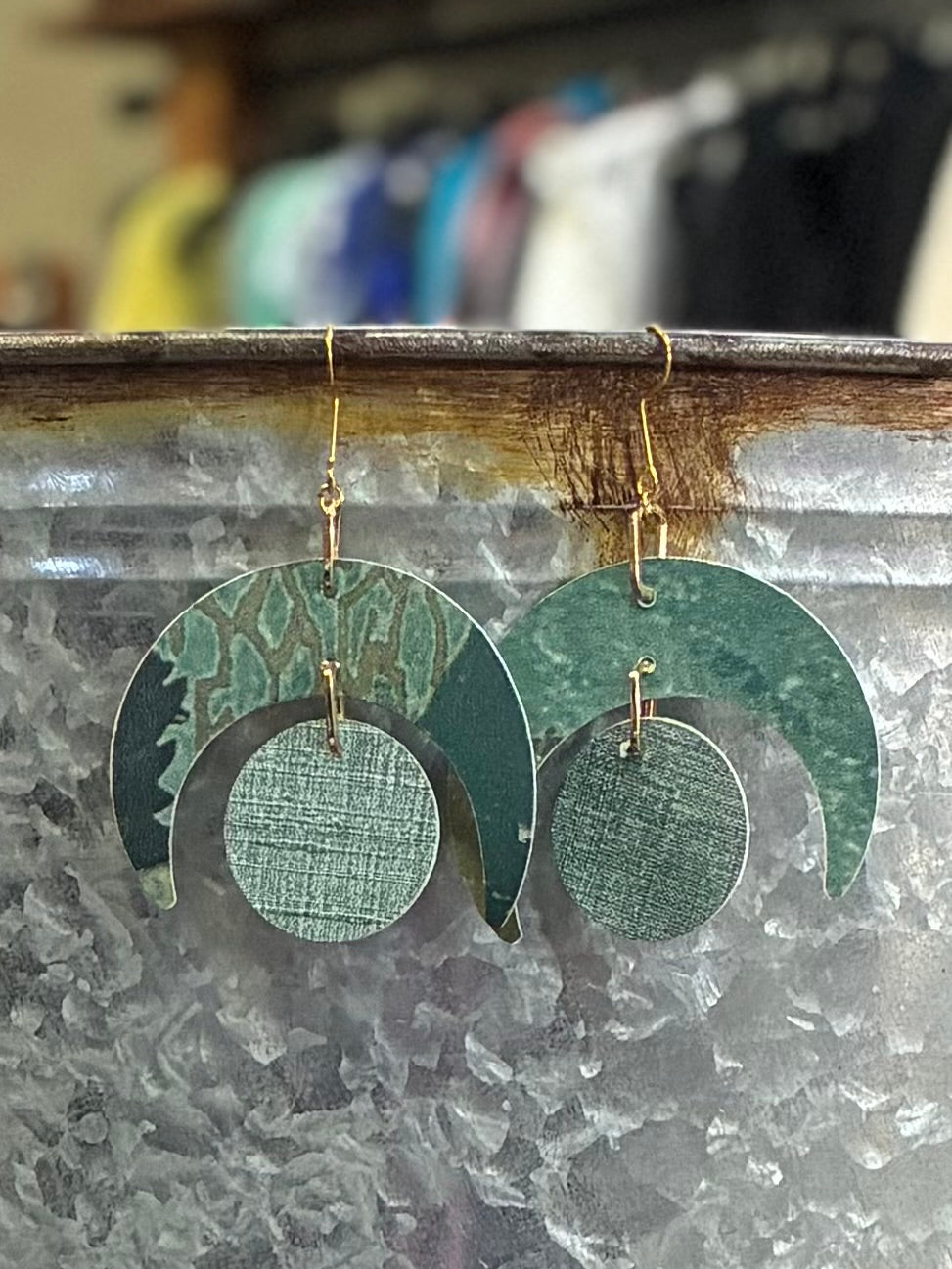 Wallflower Drop Moon Earrings