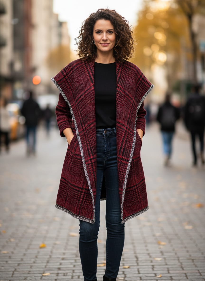 VLD Open-Front Wrap Coat