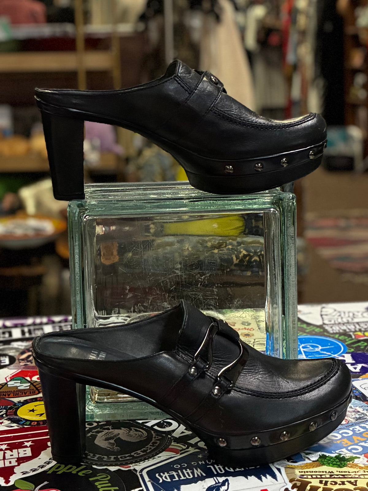 Vtg Stuart Weitzman Y2K Platform Mule