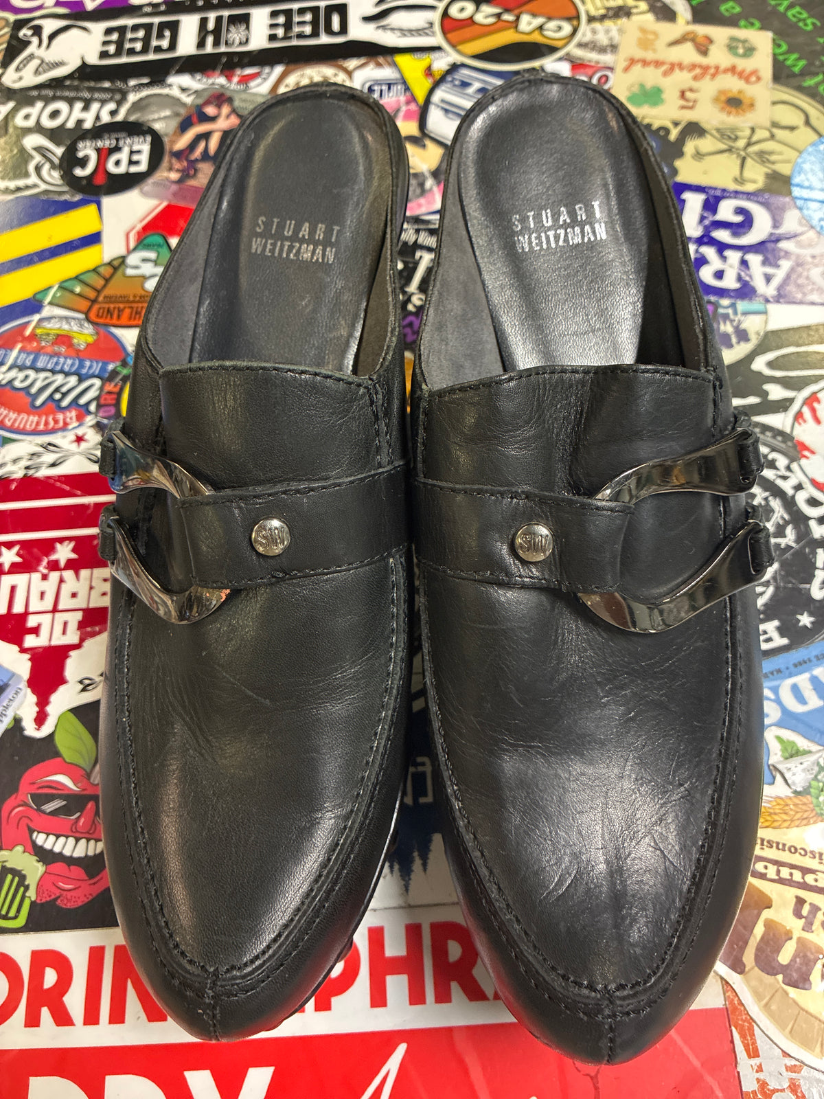 Vtg Stuart Weitzman Y2K Platform Mule
