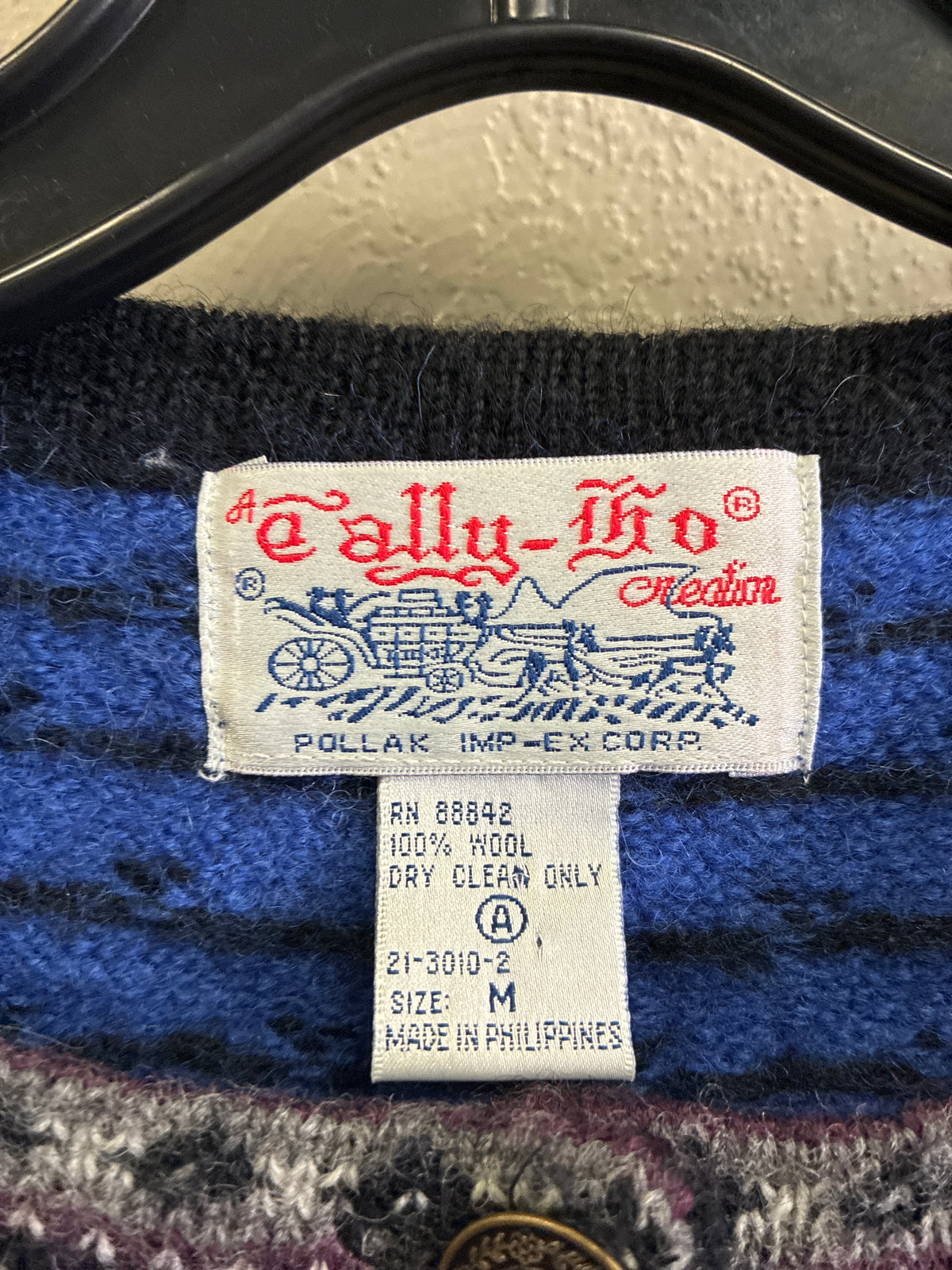 Vtg Tally-Ho Nordic Cardigan