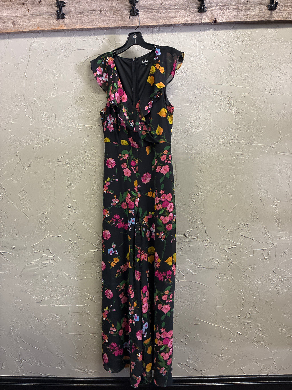 Lulus Black Floral Jumpsuit (org$79)