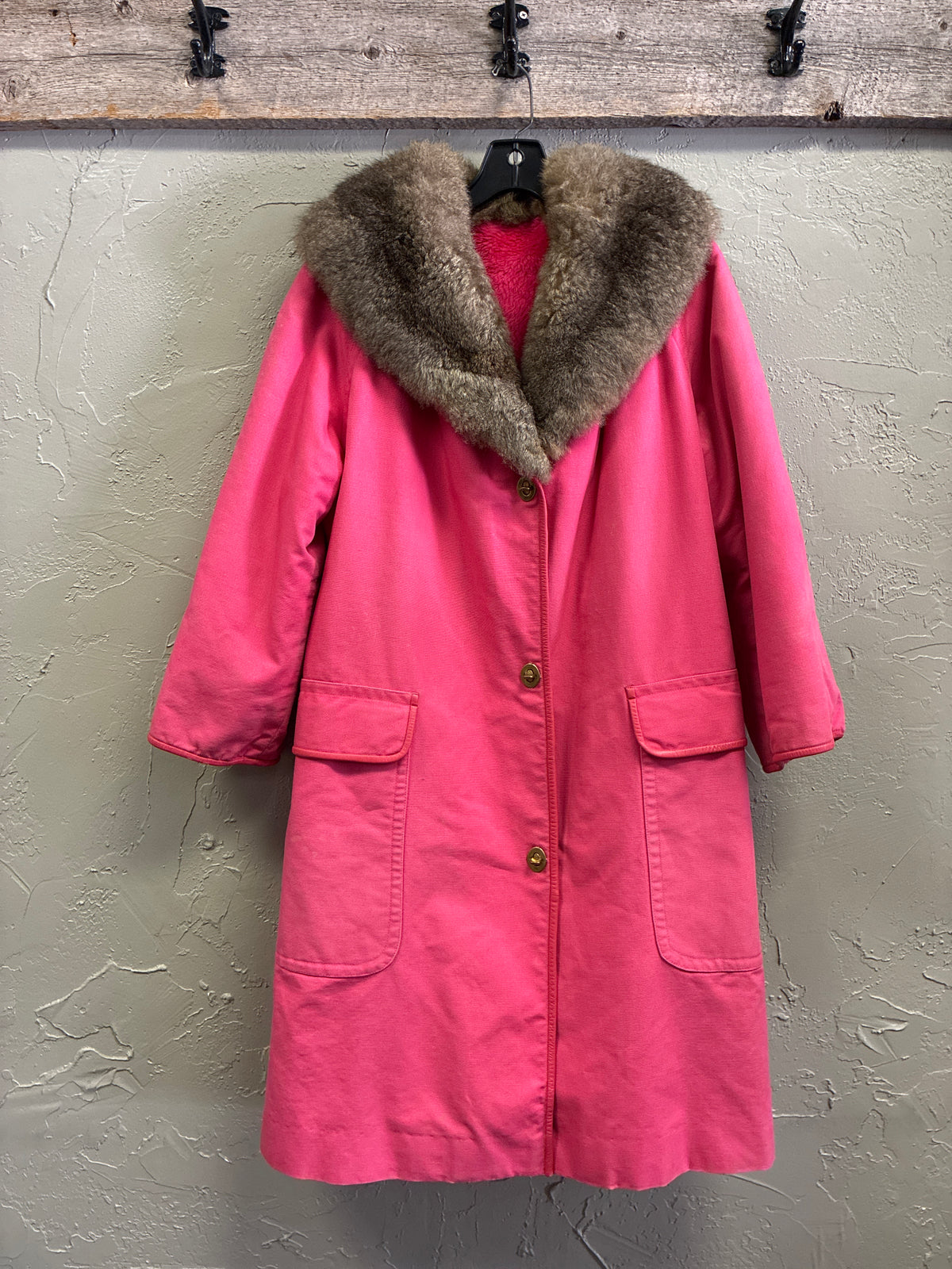 Vtg 60s Sills Canvas Coat w Coyote