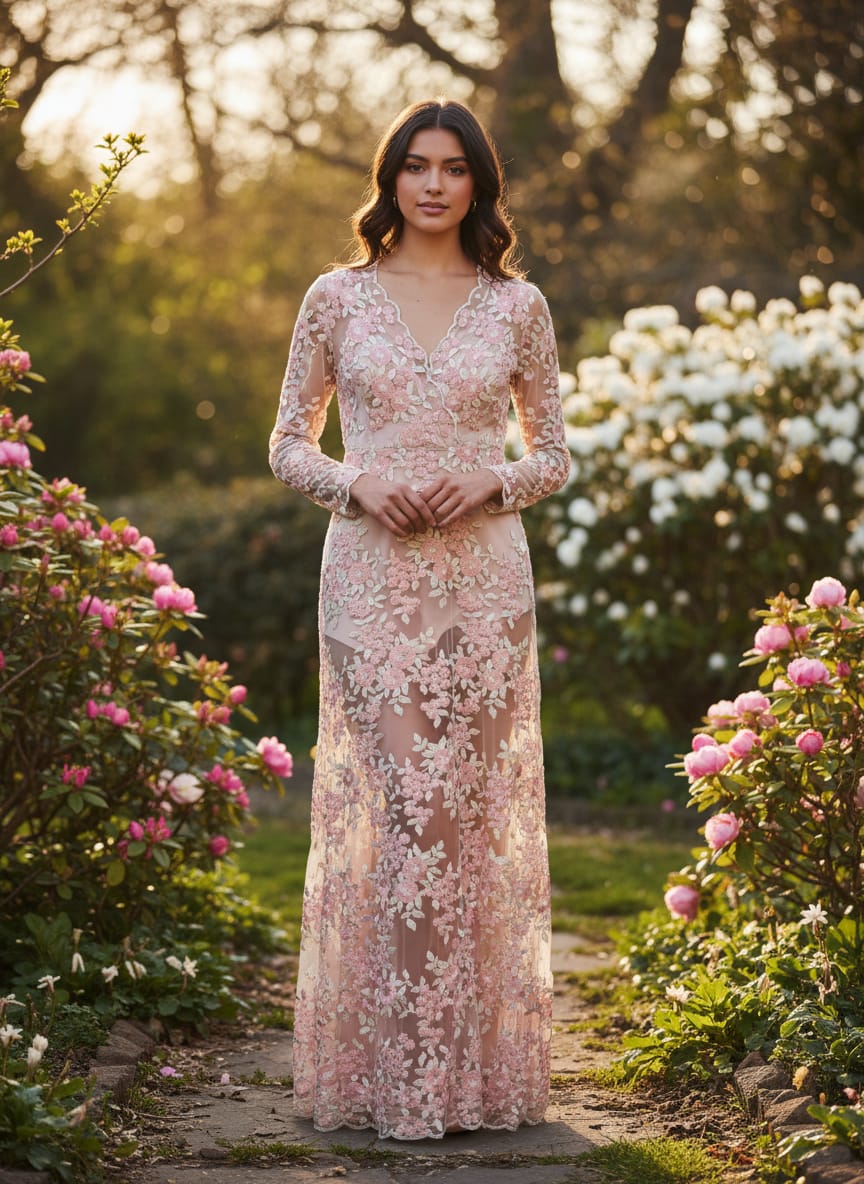 Fashion Nova Embroidered Gown