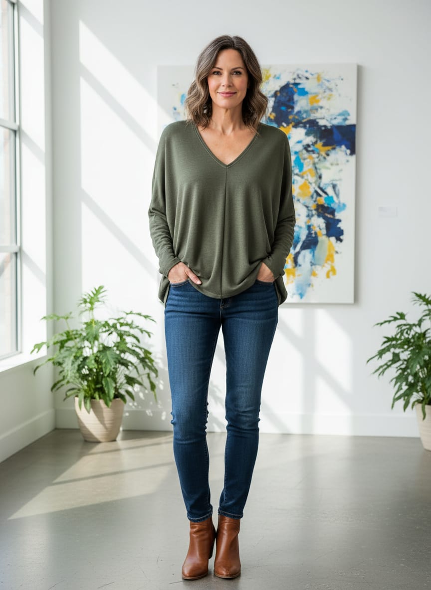 WHBM V-Neck Dolman Sleeve Top (org$79)