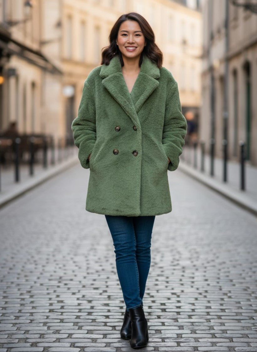 FRNCH Faux Fur Coat (org$138)