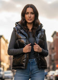 Esqualo Gloss Black Puffer Vest (org$125)