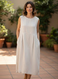 Eddie Bauer Linen-Blend Jumper Dress