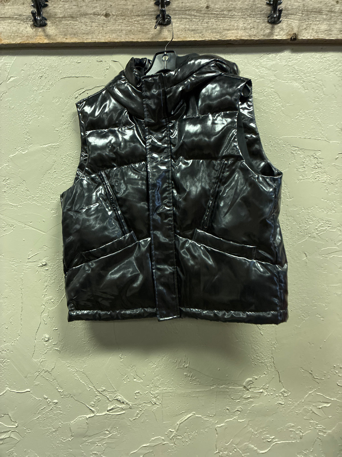 Esqualo Gloss Black Puffer Vest (org$125)