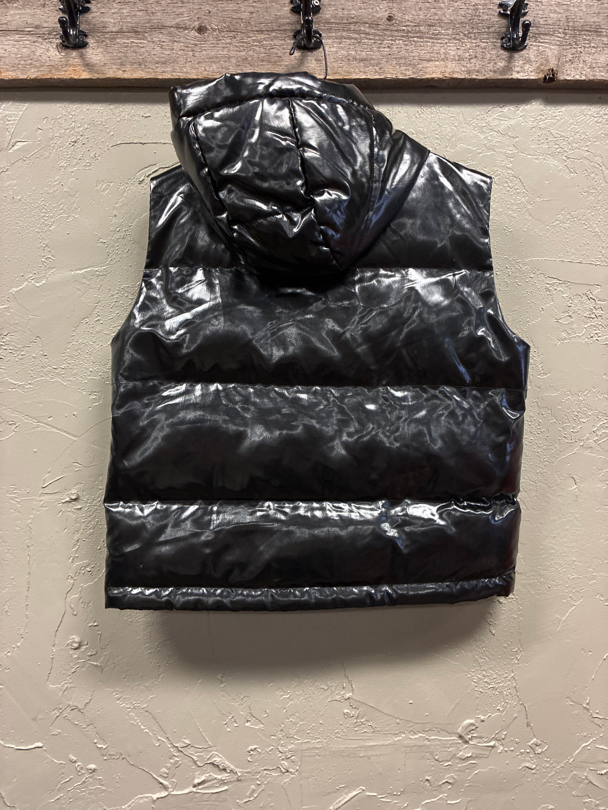 Esqualo Gloss Black Puffer Vest (org$125)