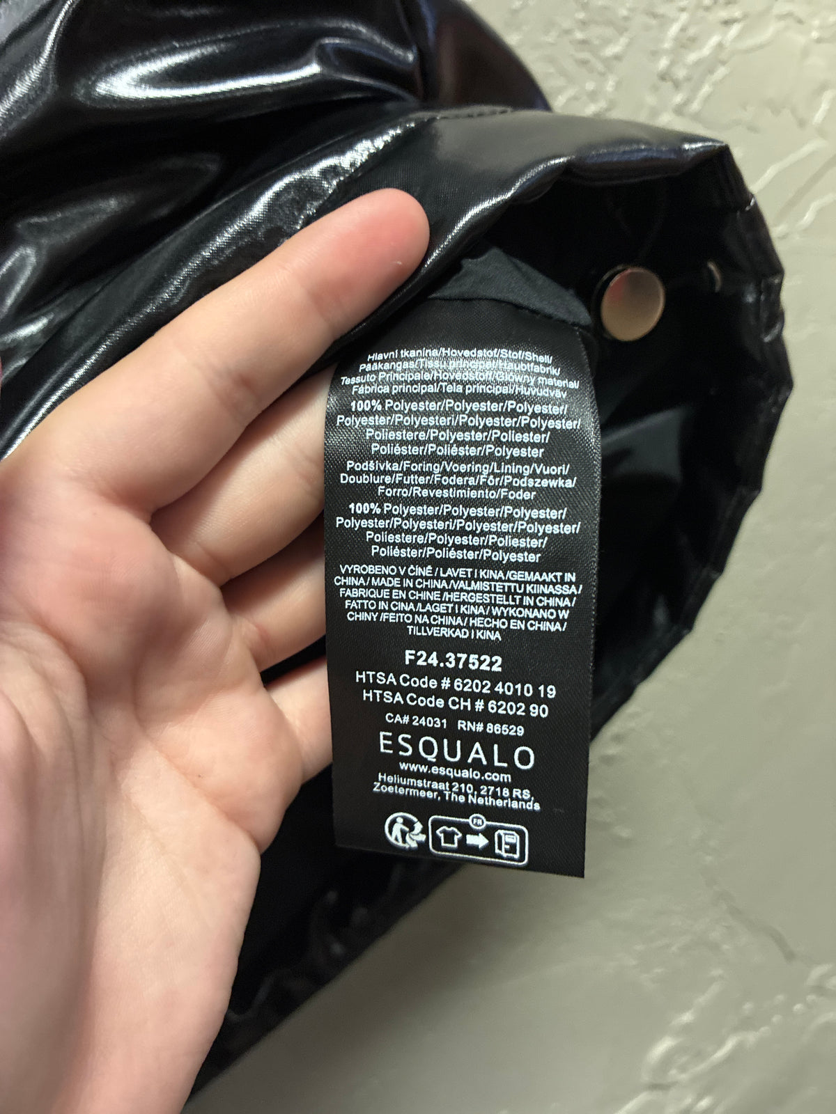 Esqualo Gloss Black Puffer Vest (org$125)