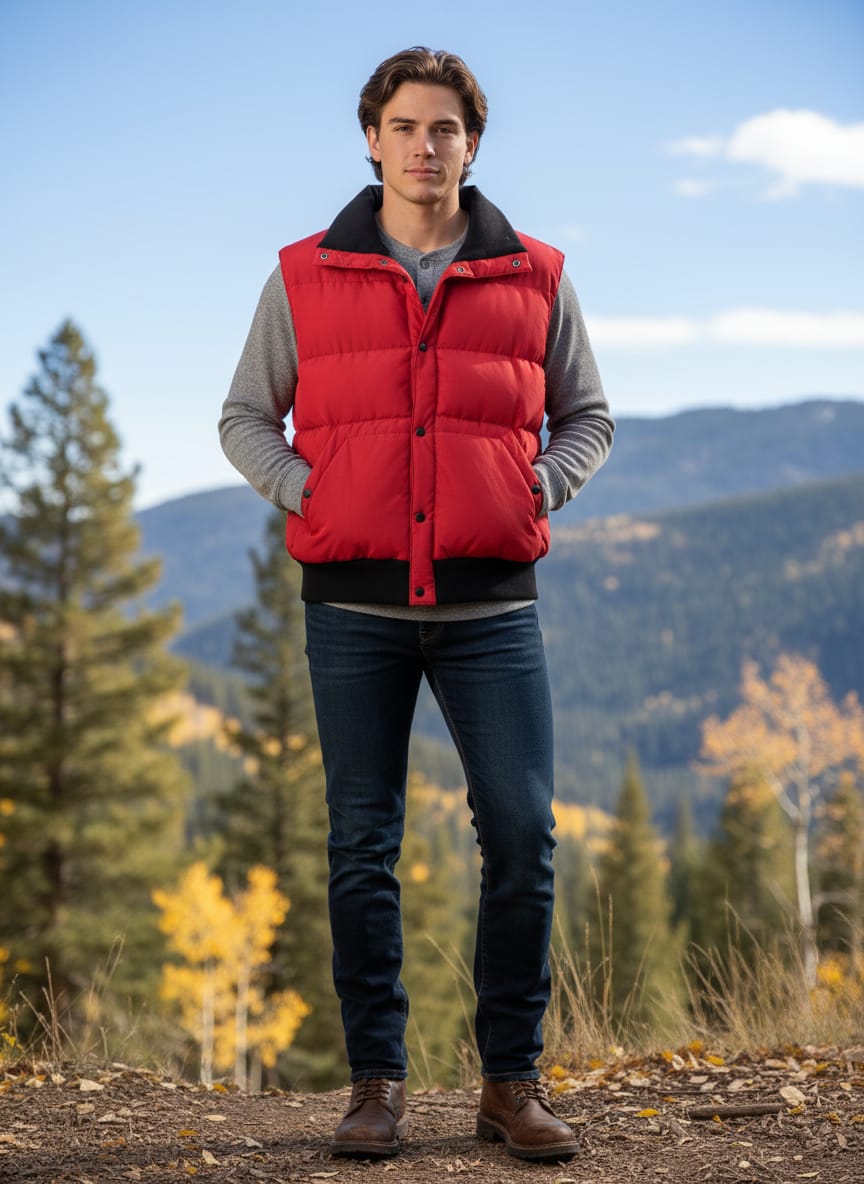 Vtg 80s The Company Store Down Puffer Vest