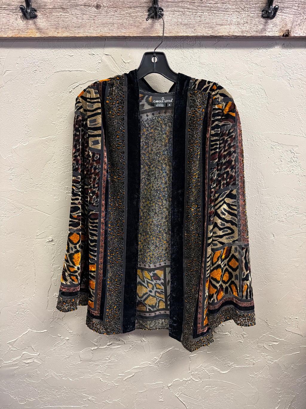 Vtg Y2K Carole Little Burnout Velvet Kimono
