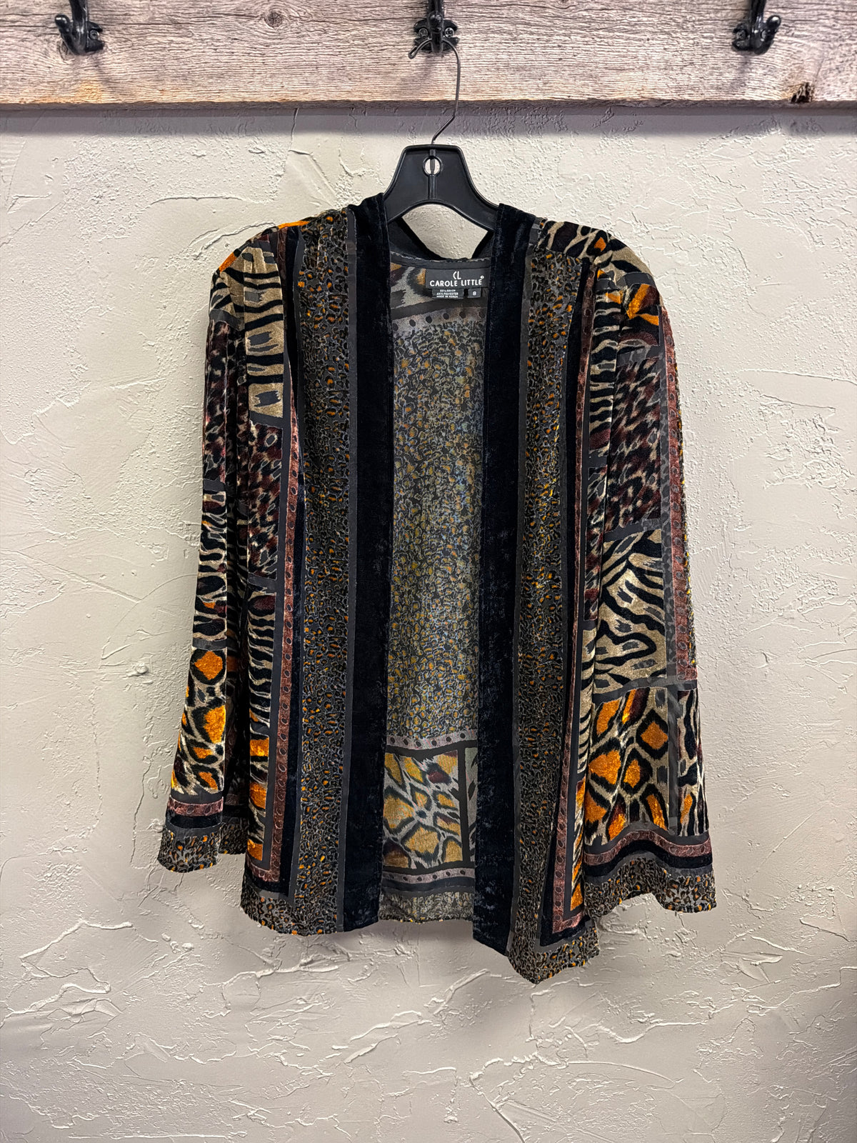 Vtg Y2K Carole Little Burnout Velvet Kimono