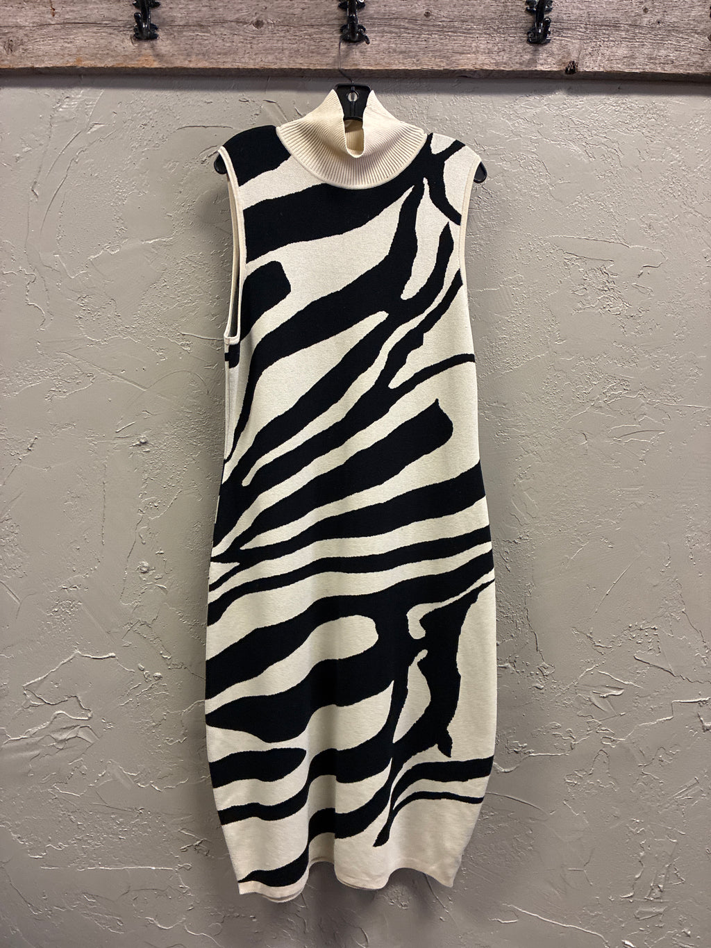 Sleeveless Mock Neck Midi Dress