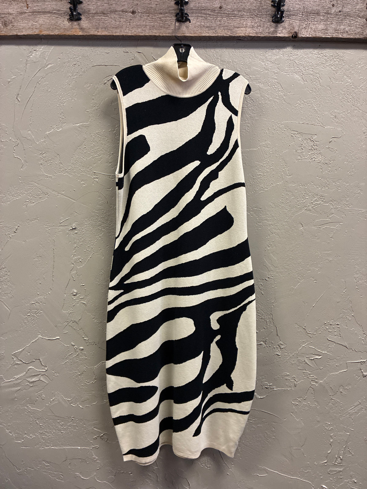 Sleeveless Mock Neck Midi Dress
