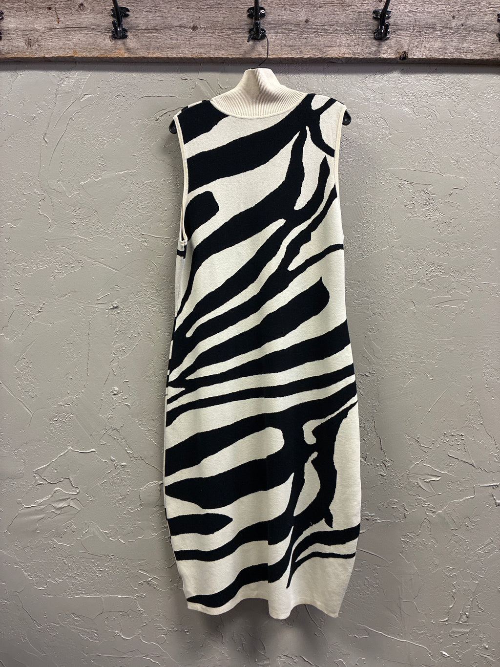 Sleeveless Mock Neck Midi Dress