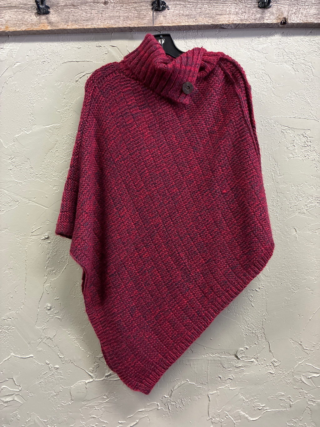 Hand-Knit Cowl Neck Poncho