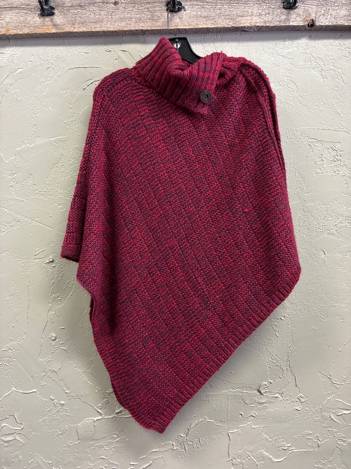 Hand-Knit Cowl Neck Poncho