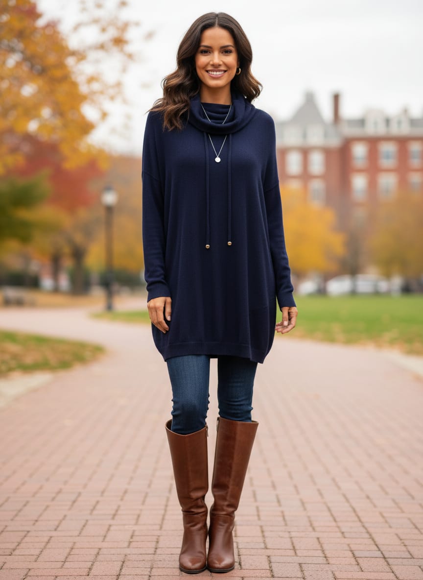 Cupio Cowl Neck Tunic/Dress