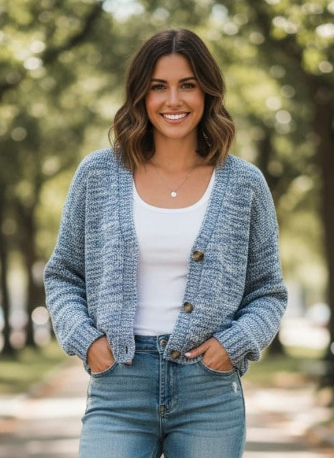 LOFT Marled V-Neck Cardigan (org$70)
