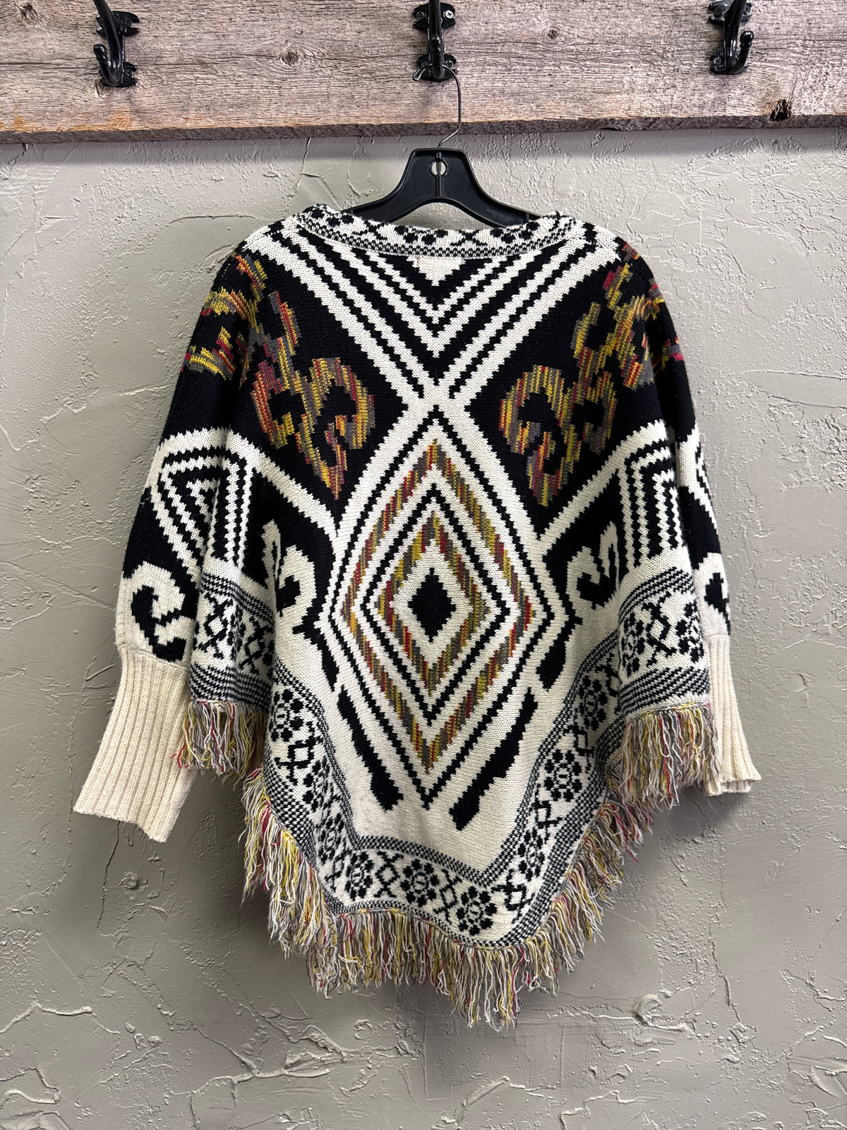 LUXMI SW Knit Fringed Poncho
