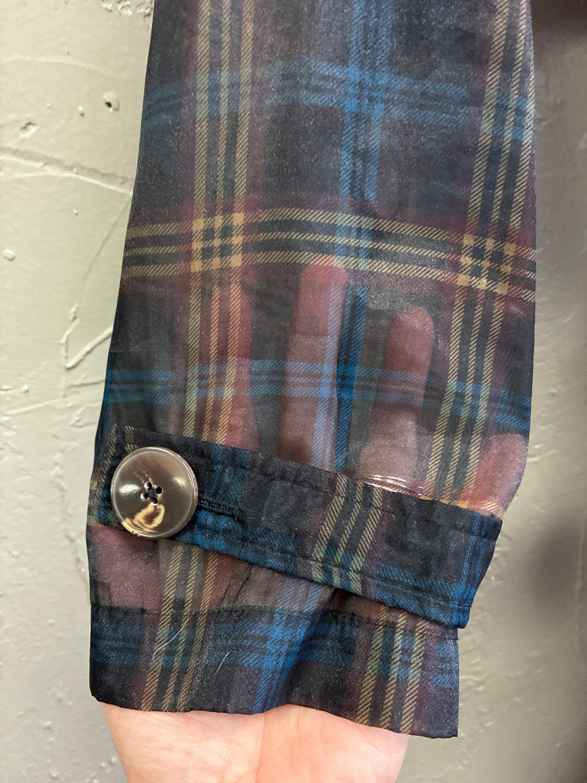 Porridge Sheer Plaid Trench Coat (org$138)