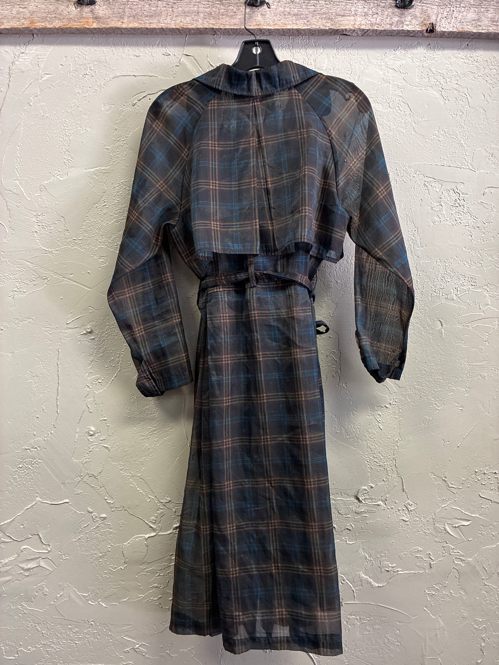 Porridge Sheer Plaid Trench Coat (org$138)