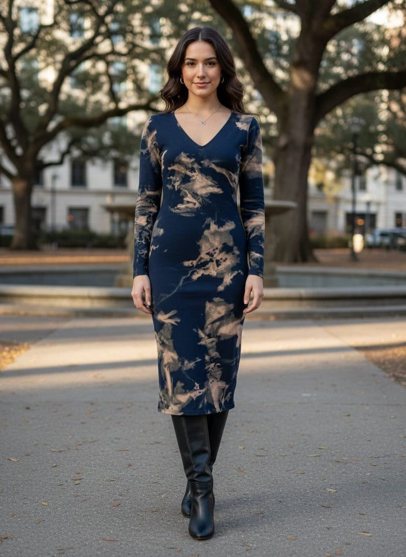 PETITE V-Neck Long Sleeve Dress (org$120)