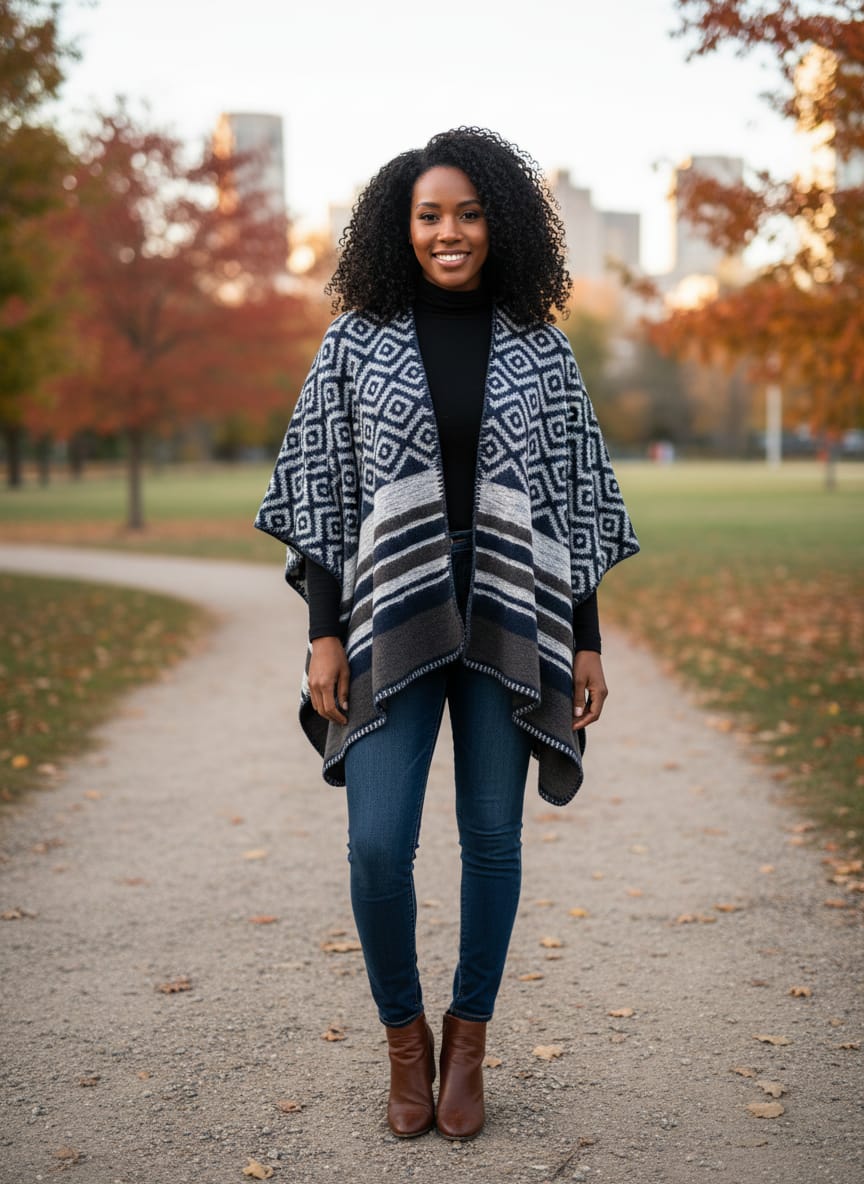 Open-Front Poncho Wrap