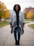 A&I Ombre Plaid Poncho (org$40)