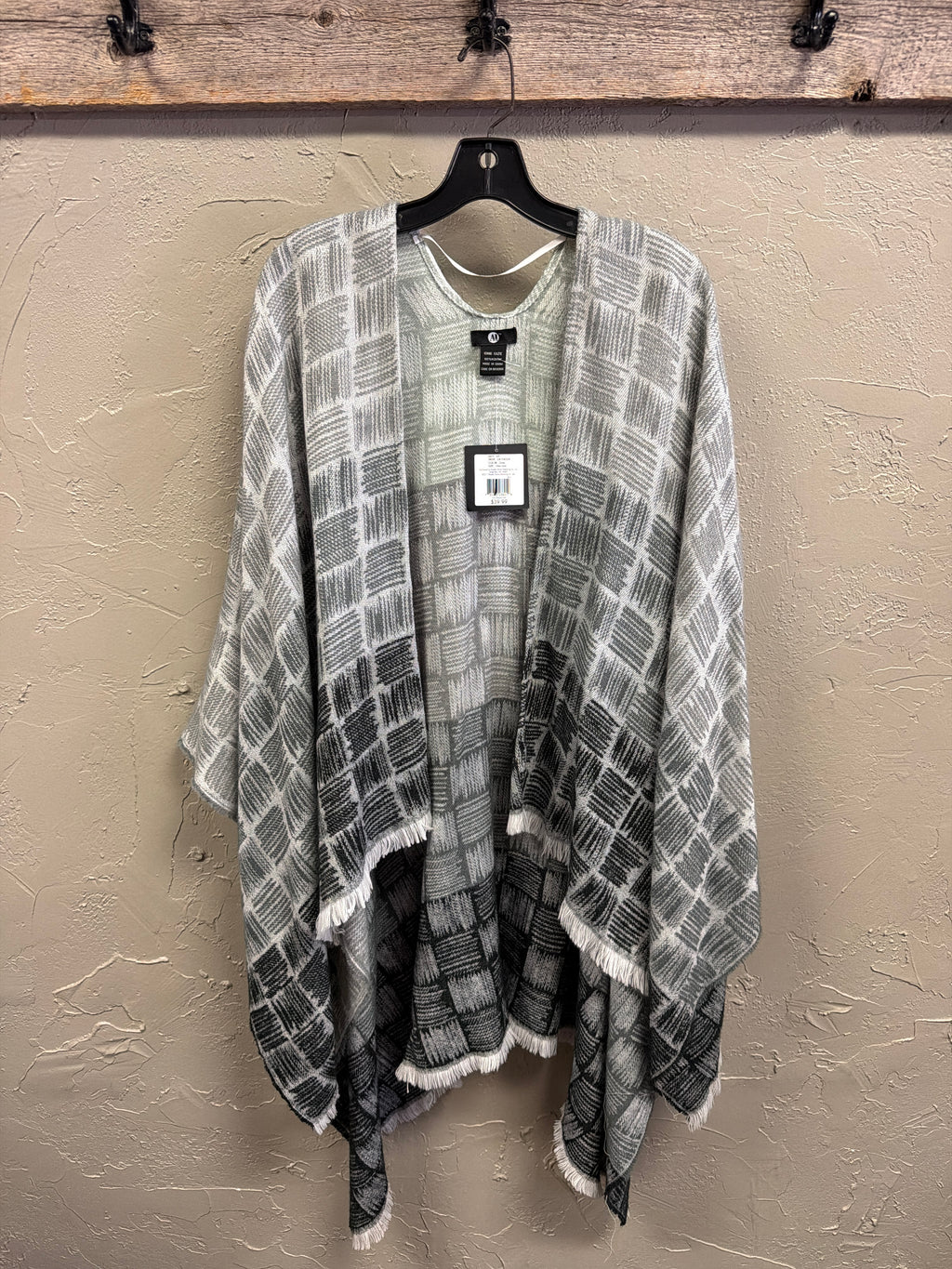 A&I Ombre Plaid Poncho (org$40)