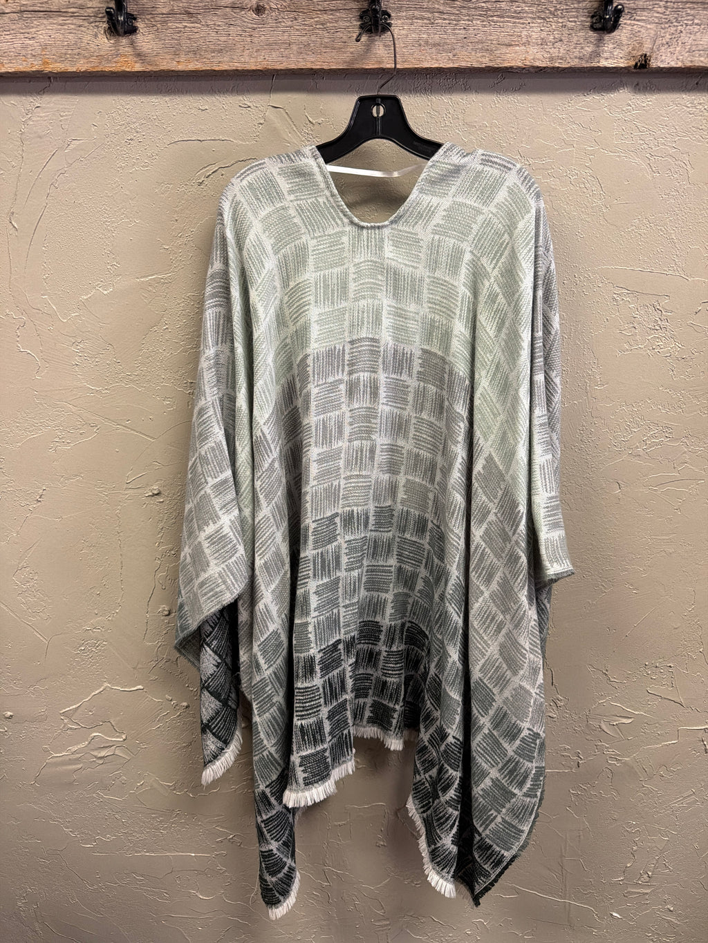 A&I Ombre Plaid Poncho (org$40)