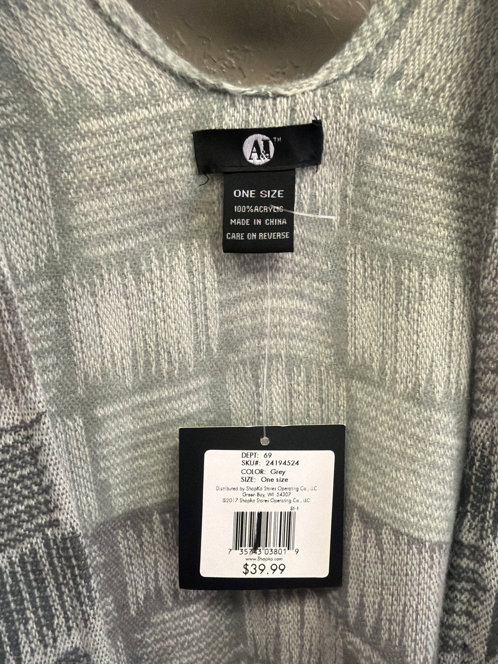 A&I Ombre Plaid Poncho (org$40)