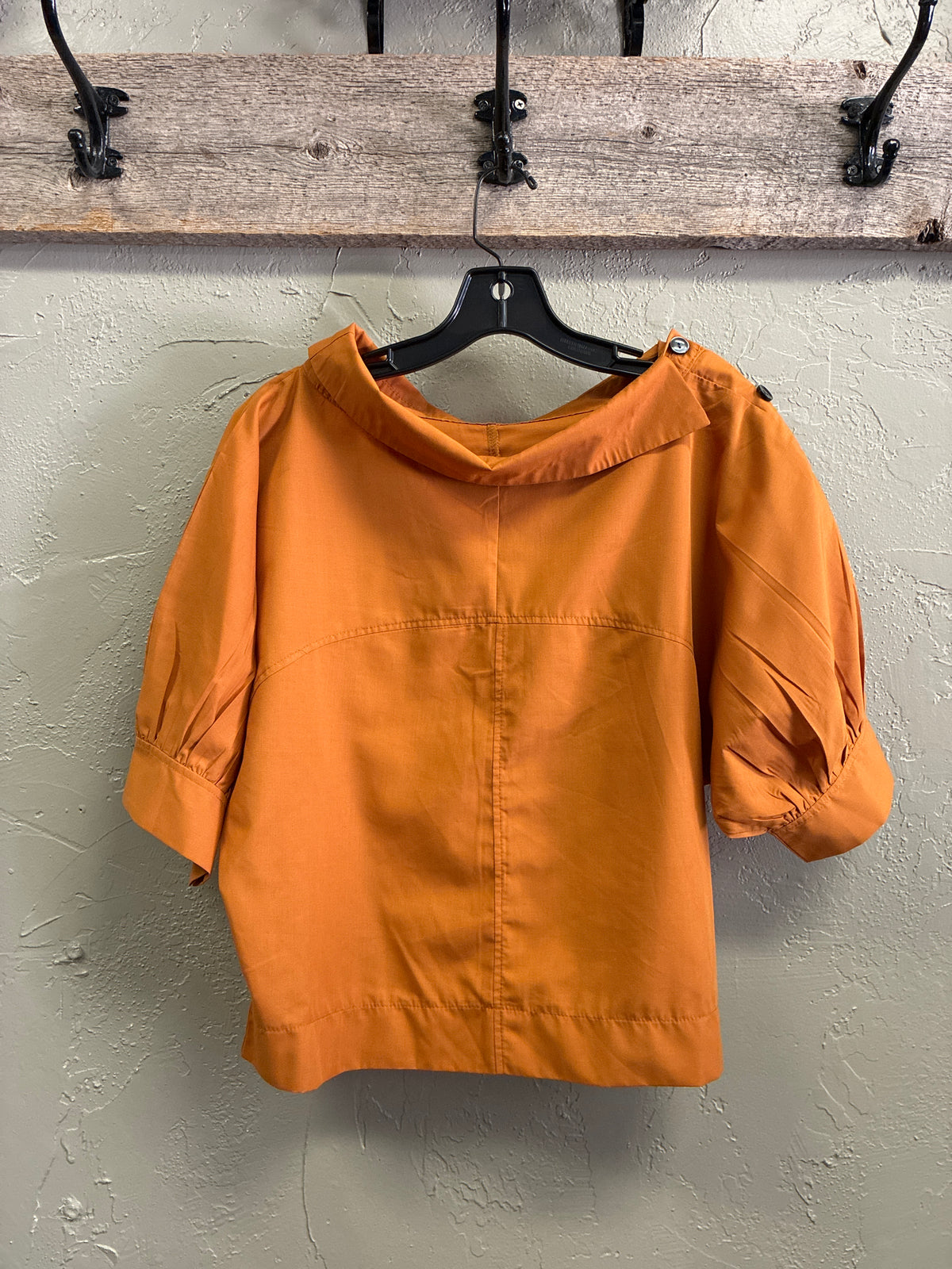 Short-Sleeve Funnel Neck Top