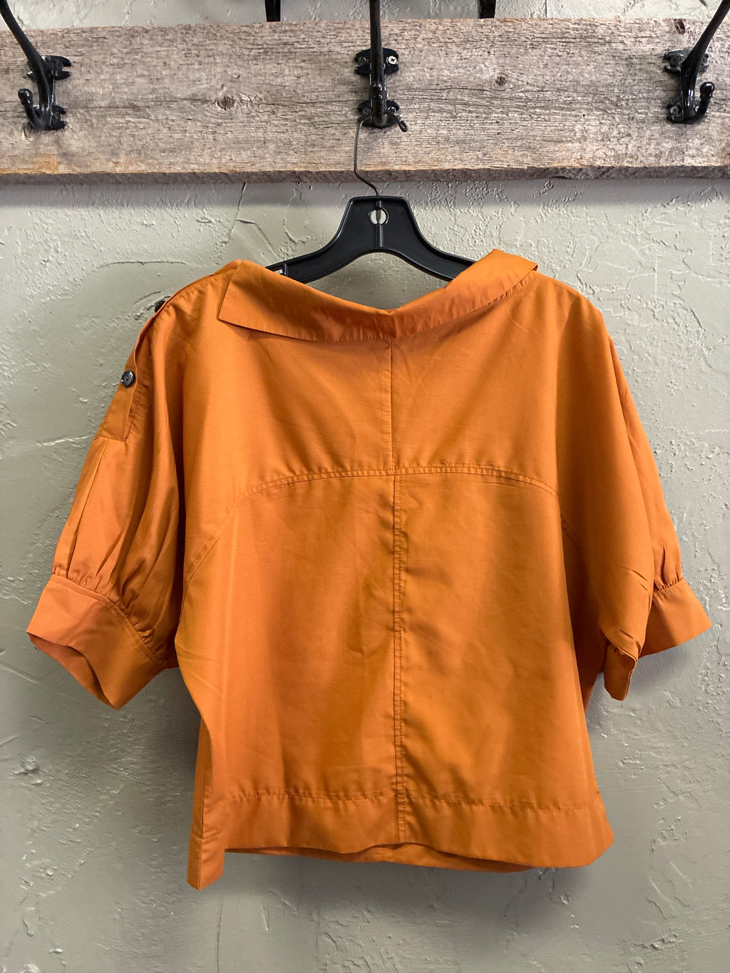 Short-Sleeve Funnel Neck Top