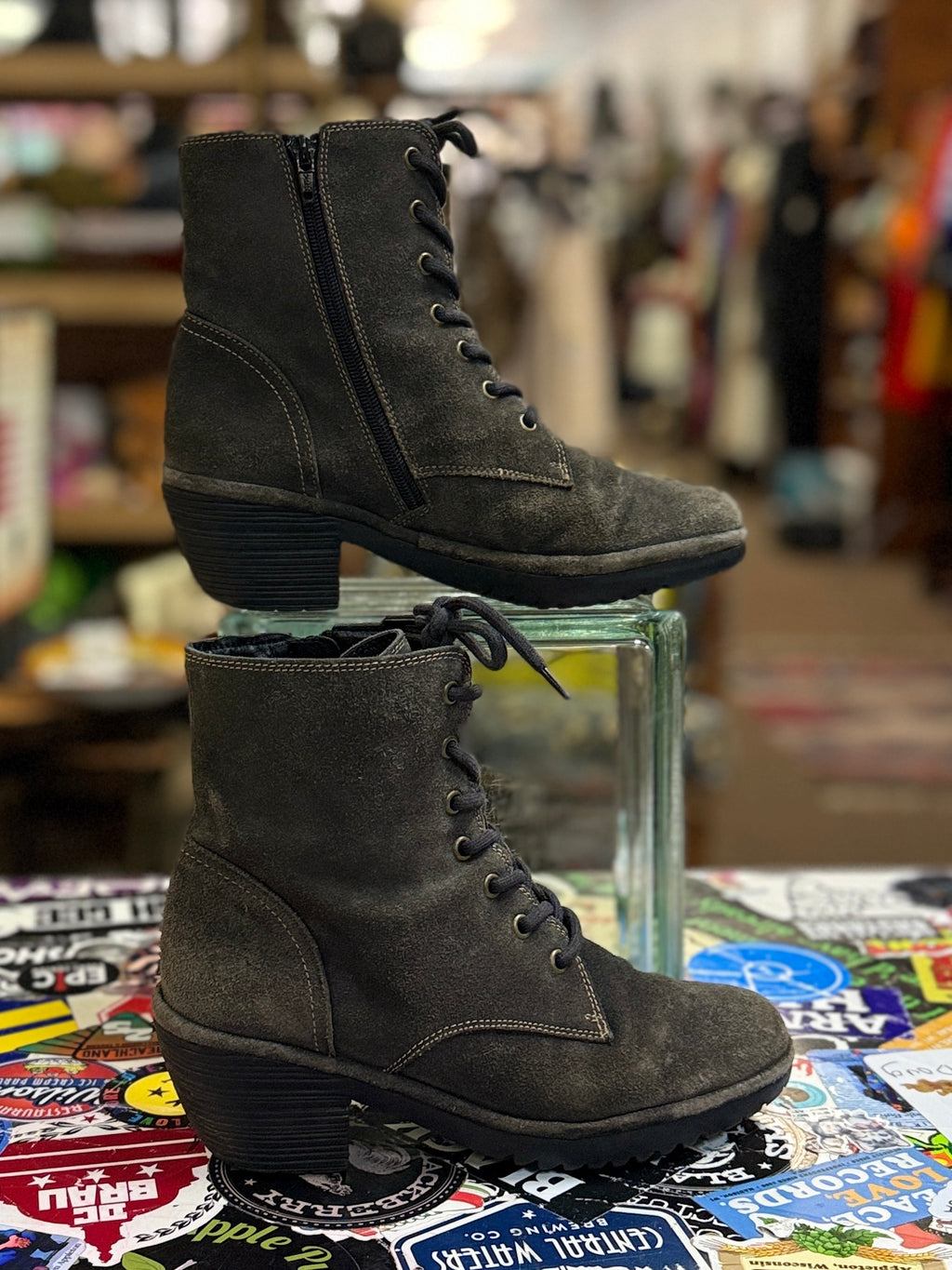 Fly London Suede Lace-Up Ankle Boots (org$199)