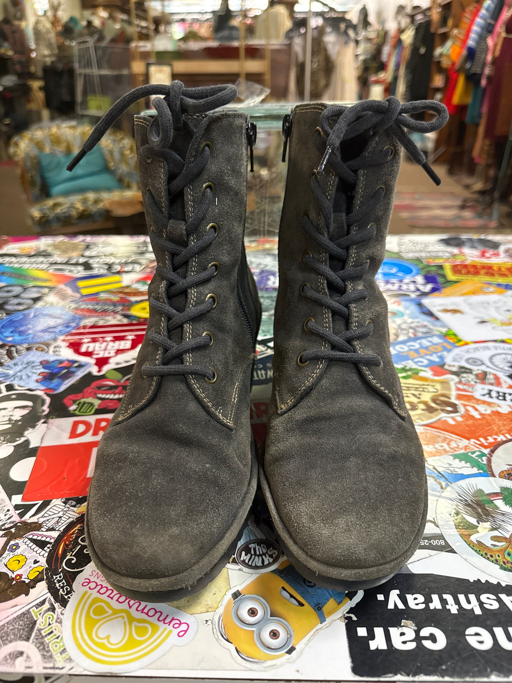 Fly London Suede Lace-Up Ankle Boots (org$199)