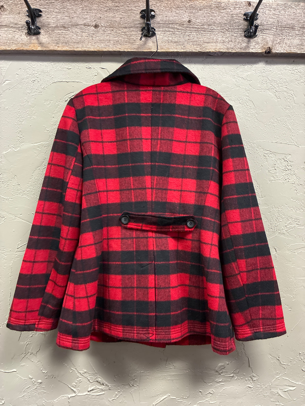 NWT NY&Co Buffalo Plaid Pea Coat (org$130)