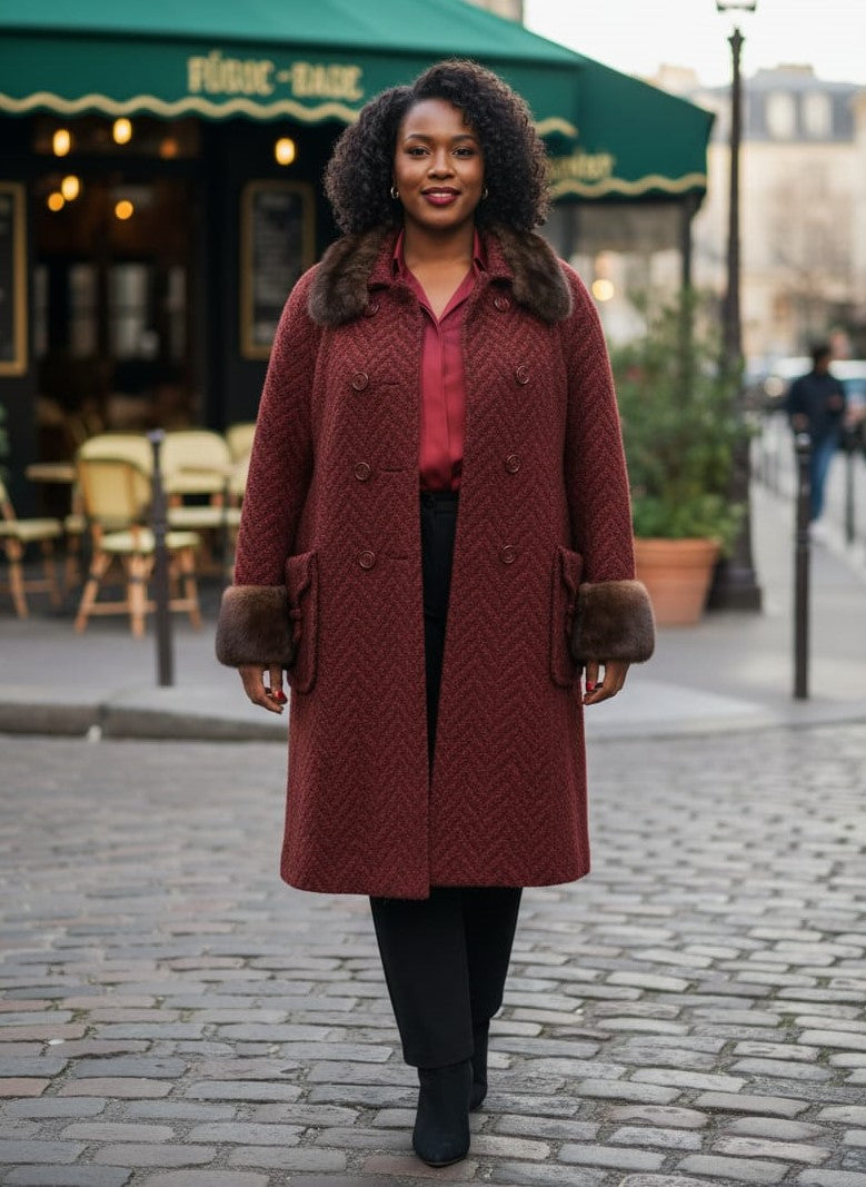 Vtg 60s Michel Daniel Tweed Coat